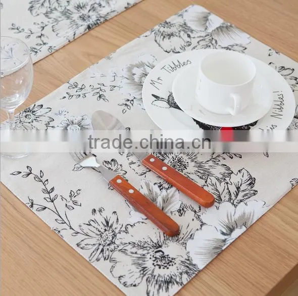 Hot Sale Cotton Linen Canvas Fabric Wedding Table Runner With Printed Pattern photo-3