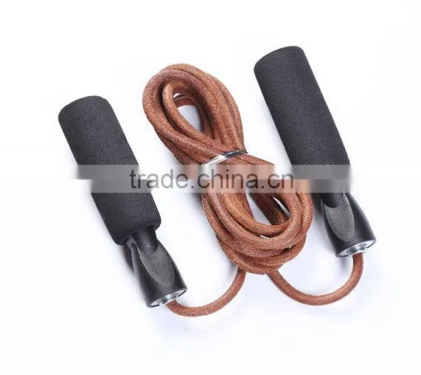 Wholesale Fitness Gym Leather Jump Rope Cross Fit Skipping Rope Speed Aerobic Exercise Jump Rope photo-3