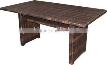 Outdoor Rattan Table With Tempered Glass in Different Design photo-3