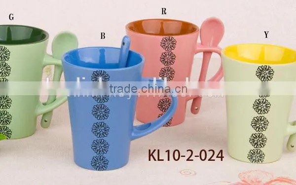 Elegent Design Ceramic Cafe Mug With Spoon photo-4