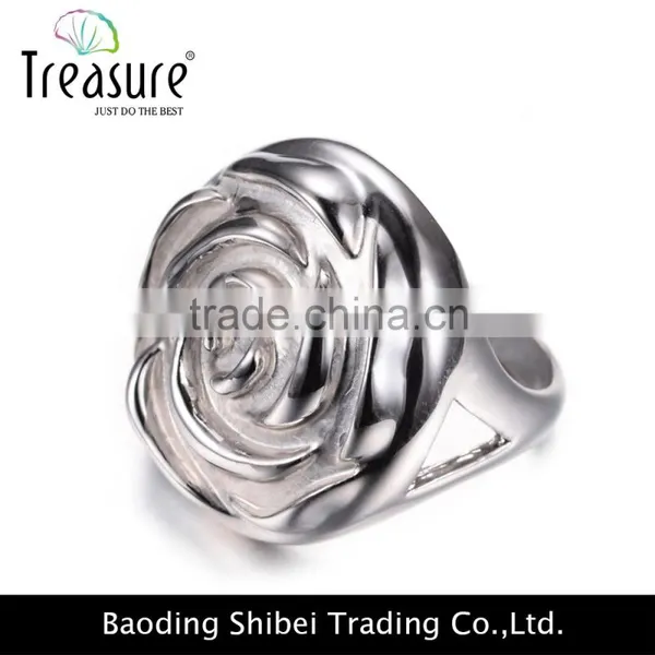 Fashion Jewelry Brand New Design Hot Selling Silver Plated Rose Shaped Ring photo-3