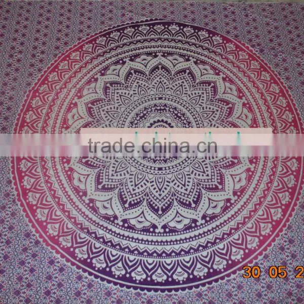 Purple Mandala Wall Tapestry, Indian Cotton Bedding Twin Bedspread photo-4