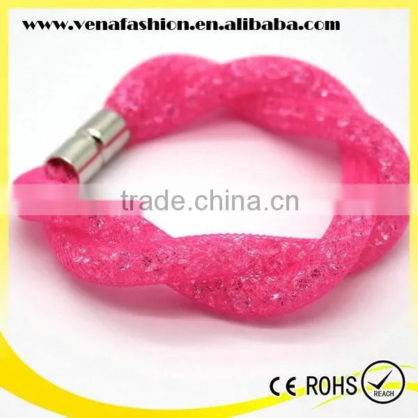 Mesh Style Wrap Mixed Crystals Bio Magnetic Bracelet Price photo-2