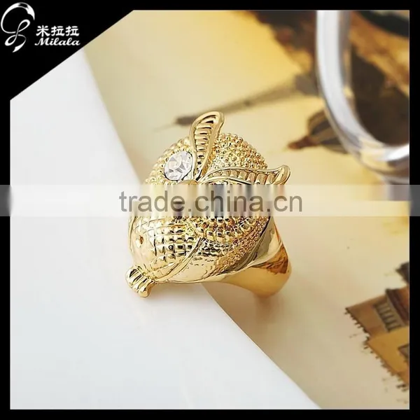 White Gold Diamond Ring Owl Shape photo-5