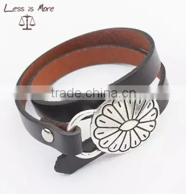 PU Leather Bracelet/wide Rhinestone Bracelet for Men