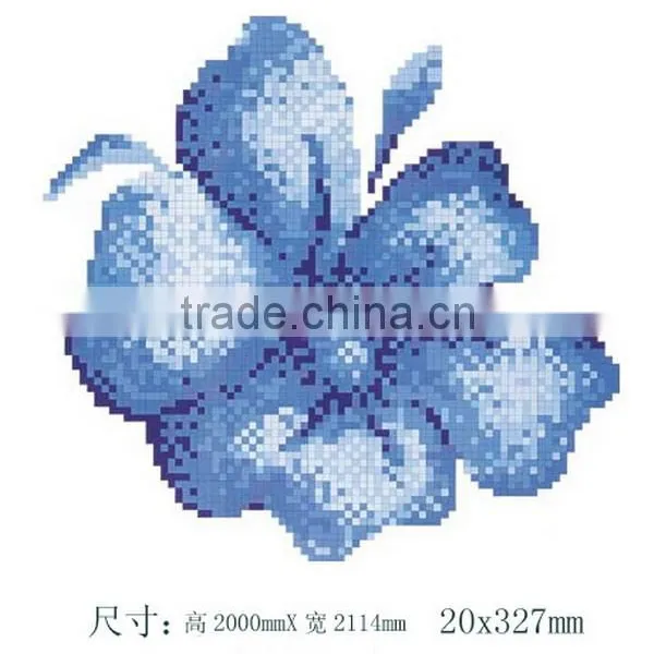 New Design Handmade Non-cutting Pool Water Flower Mosaic Pattern Tile photo-2