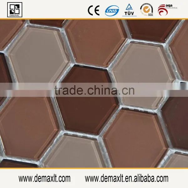 Hot Sale Home Hight- Grade Design Crystal Hexagon Glass Mosaic Tile photo-4
