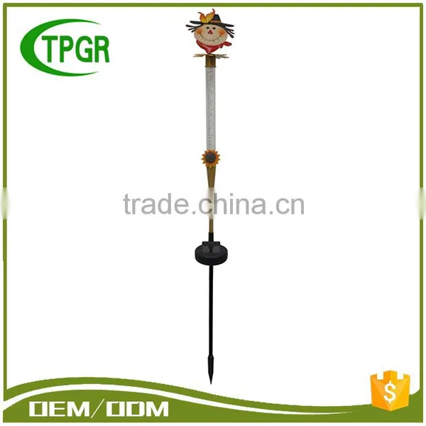 Outdoor Decorative Harvest Festival Scarecrow Metal Garden Stake Solar Led Light