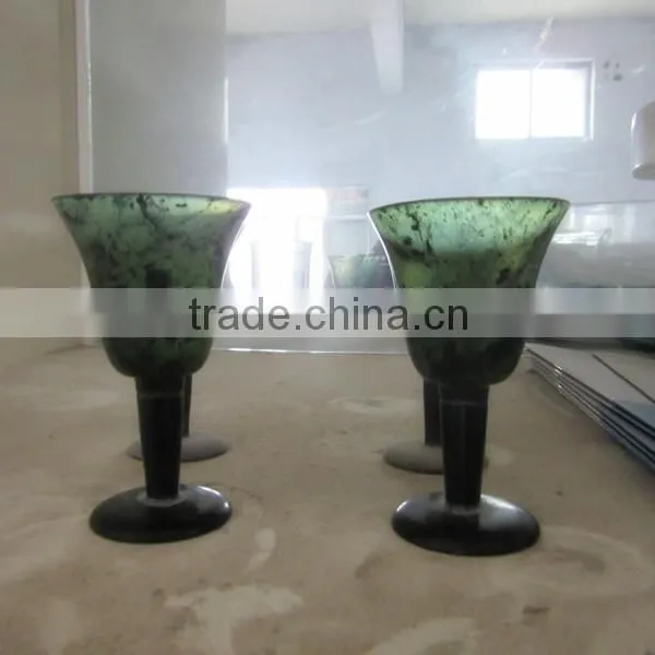 Customized Natural Jade Stone Crystal Cups Rhinestone Cup Chain