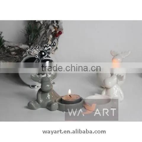 Unique Design Of Christmas Reindeer Candle Holders For Ceramic Christmas Decoration photo-3
