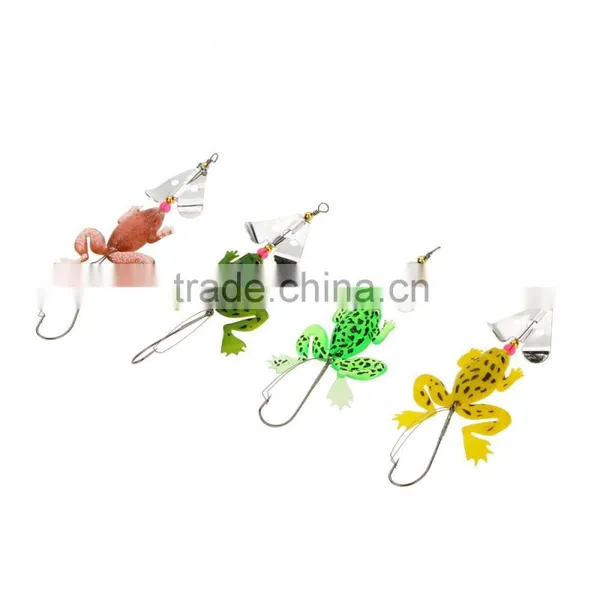 4Pcs 6.5g 11.5cm Frog Shape Soft Fishing Lures Single Fishhook Sequin Baits photo-2