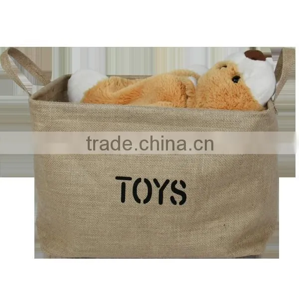 Eco-friendly Jute Fold Up Storage Box , Cute Kids Lego Toy Storage Box photo-6