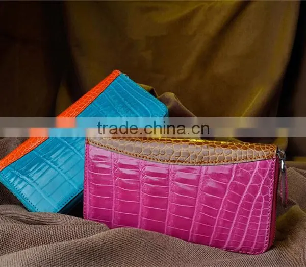 Fashion Long Design Crocodile Skin Lady Zipper Wallet Genuine Leather Wallet Women photo-5