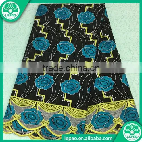 African Embroidery Women's Cotton Damask Bazin Riche Ghalila for Georges Kaftan Lady Dress Fabric photo-3