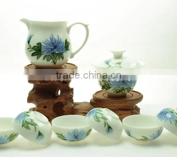 Hand Painted Chrysanthemum Flower Portable Travel Tea Set photo-6