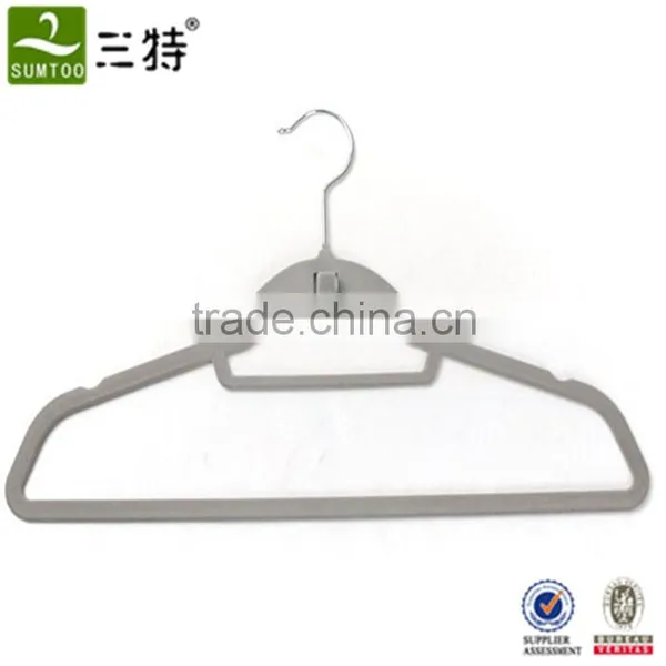 2016 Hot Saling Velvet Flocked Hanger With Belt Hook photo-4