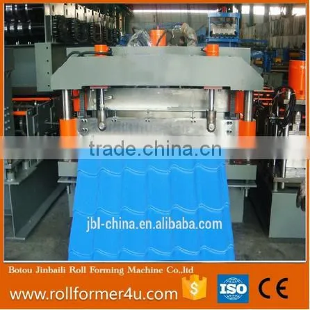 Aluminum Colored Glaze Stee Tile Steel Metal Beautiful Roof Tile Roll Forming Machine photo-3