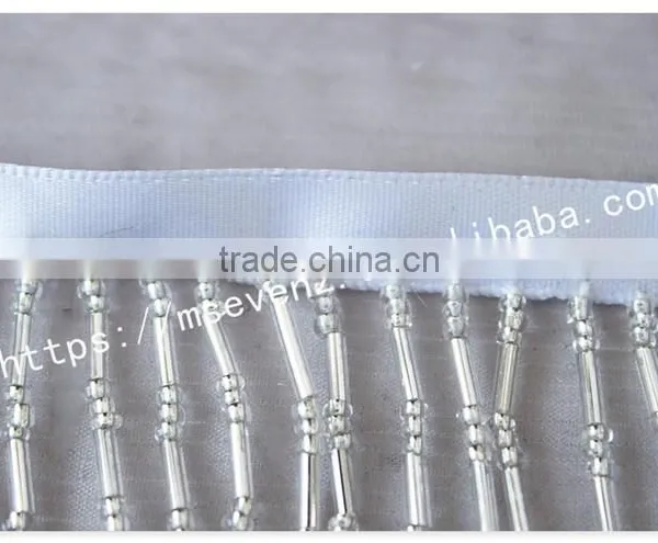 High Quality 9.5cm Width Nylon Handmade Beaded Custom Ribbon Fringes photo-2