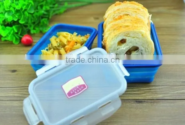 Collapsible Silicone Bento Lunch Salad Picnic Box Bpa Free Easy Carry