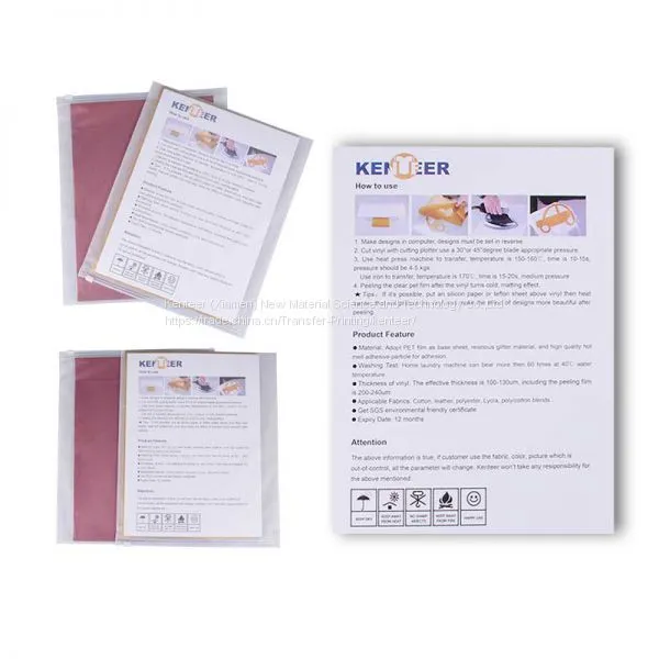 Kenteer Good Quality Heat Transfer Vinyl for Clothing With A4 Size photo-5