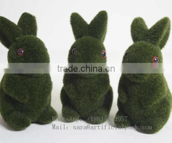 HY Artificial Moss Grass Rabbits,garden Decorative Green Moss Animals photo-2