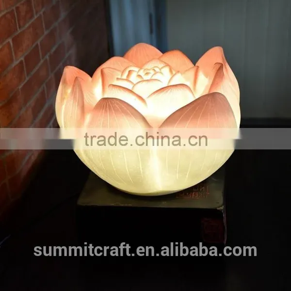 Resin Oriental Style Lotus Table Lamp photo-3