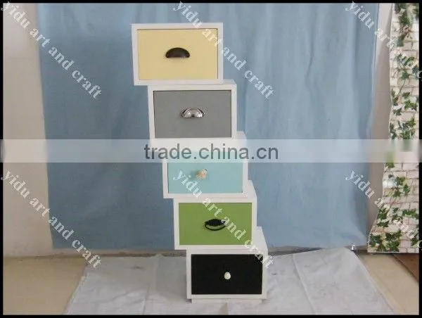 Unique Design Home Decorative Furniture Colorful Wooden DIY Storage Cabinet, Easy to Move photo-4