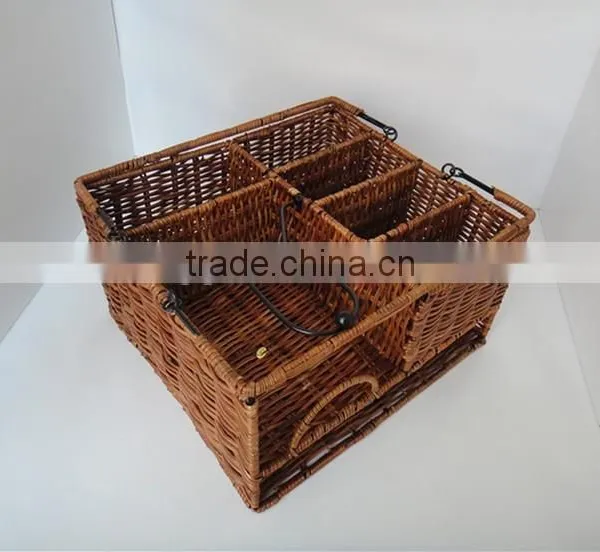 High Quality 3-tier Outdoor Caddy Organizer Plate Condiment Holder Portable Picnic Basket photo-5