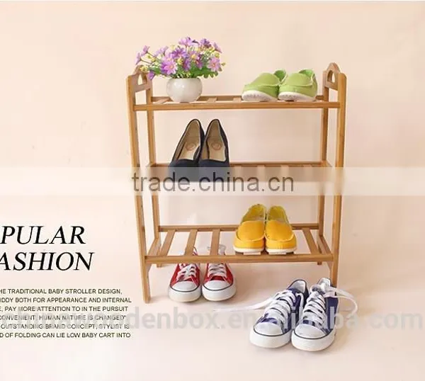Three Layers Wooden Shoes Display Shelf photo-3