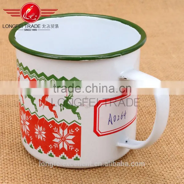 China New Design Popular Cheap White Enamel Camping Mug Wholesale photo-4