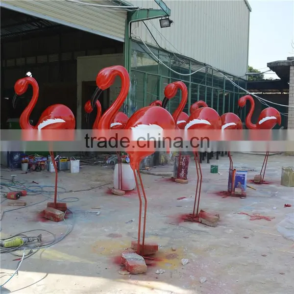 Garden Decoration Animals Resin Crafts Fiberglass Flamingo Statue photo-2