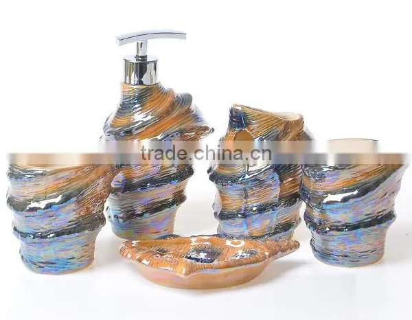 Hand Painting Pearl Glaze Conch Bathroom Fittings Accessories photo-2