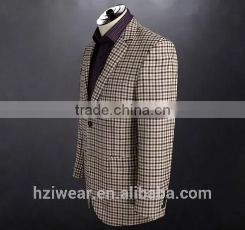 High Quality TR Business Suits/ Italy Style Suits for Men/Grid Styles Functional Buttons on Sleeve photo-2