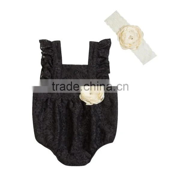 Wholesale Baby Girls Clothing Romper Set Baby Lace Romper Set Children Lace Outfit photo-3