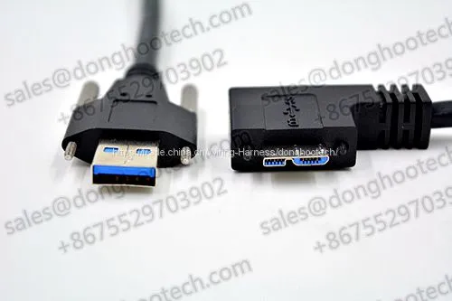 Кабели USB3 Vision USB 3.0 типа A с винтовыми зажимными гайками до Micro B с экранированным кабелем
