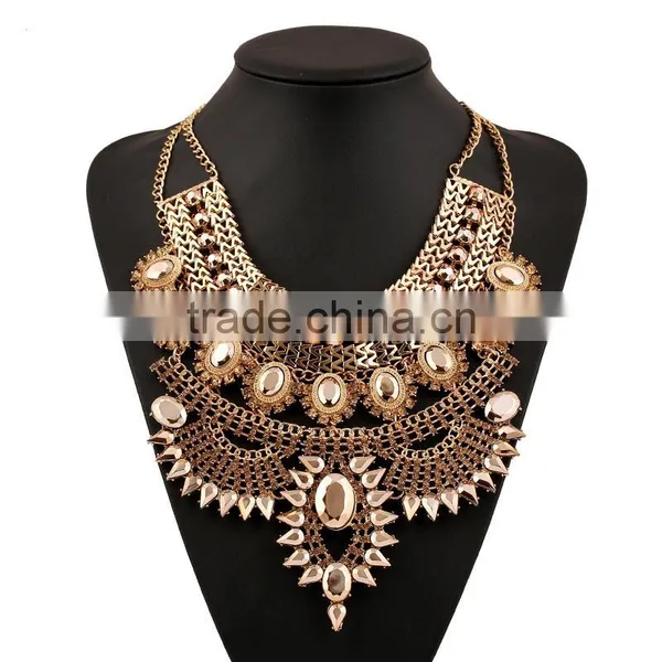 Wholesale Chunky Statement Necklace in China Crystal Jewelry Diamond Jewellry photo-3