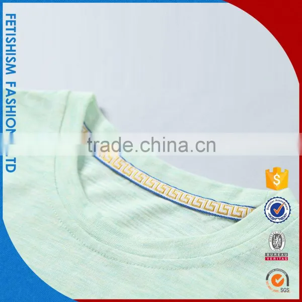 China Supplier O-Neck Style Customized Color Light Cyan Cool T-shirt Boy t Shirts Fancy for Little Boys photo-2