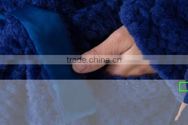 Navy Color Women Fleece Sexy Night Wear Dress photo-6