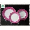 12pcs/18pcs Purple Round Porcelain Dinnerware Set photo-2
