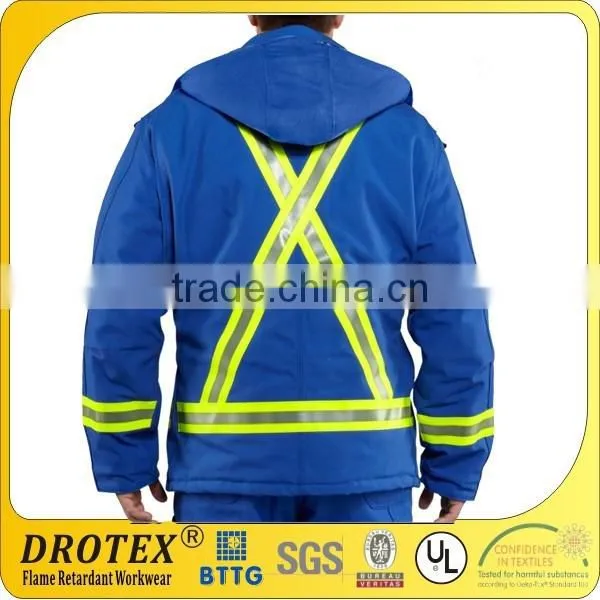 Protective Coverall Flame Resistant Duck Coat With Reflective Stripe and Quilt-Lined photo-2