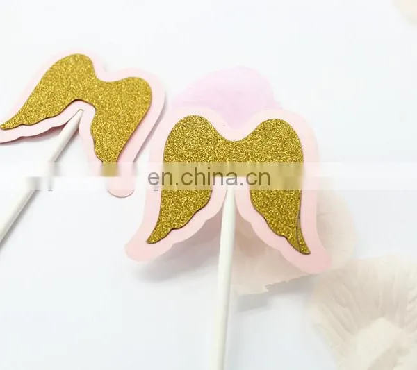 Angel Wings Cupcake Topper Bridal Shower Birthday Party Cupcake Toppers photo-5