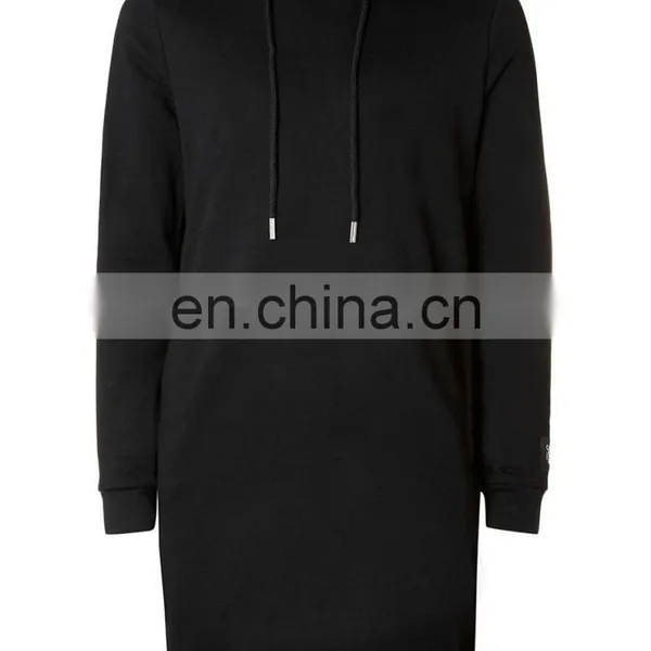Mens Black Longline Fit And Side Pockets Hoodie photo-4