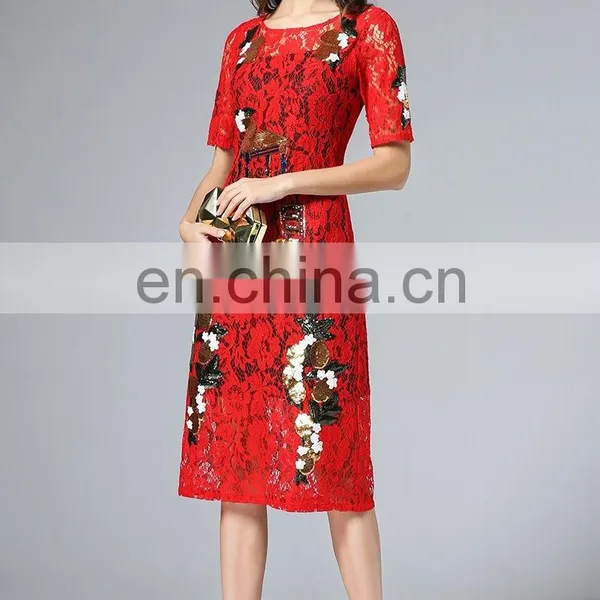 High Quality Midi Lace Dress, Oem Women Clothing Factory Dress photo-3