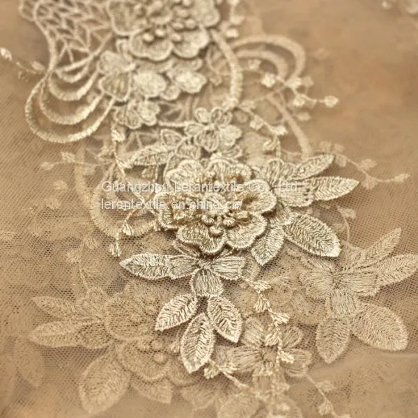 Gloden New Design Fashion Elegant Beautiful Embroidery Dress 3d Lace Fabric