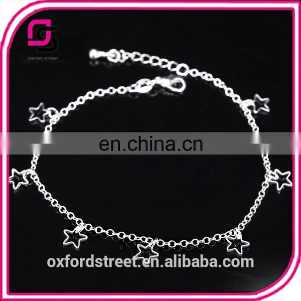 Korean Summer Fashion Cute Heart-shaped Star Silver Ladies and Girls Anklets photo-6