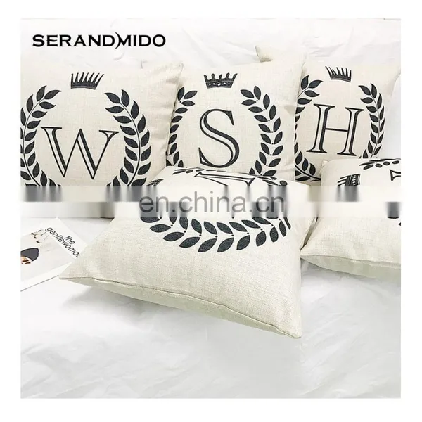 Cute Words Square 100% Polyester Custom Extra Large Linen Cushion Covers photo-6
