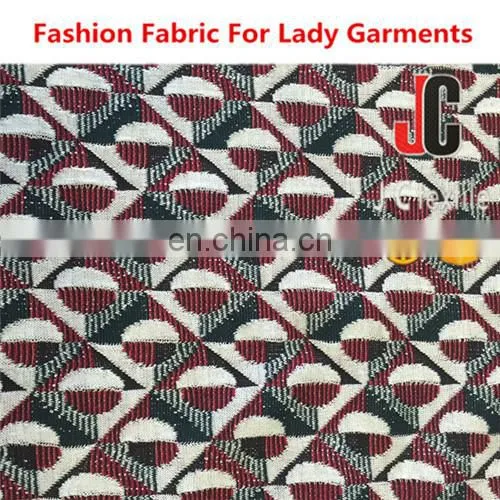 Durable Stretch Fabric Recycled Polyester Rayon Spandex T/R Yarn Dyed Jacquard Stretch Knit Fabric photo-2