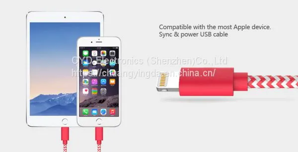 Multi 8-pin USB 2.0 Nylon Braided Cable for IPhone 5S/6/6S Plus Charger and All IOS Systems Devices photo-2