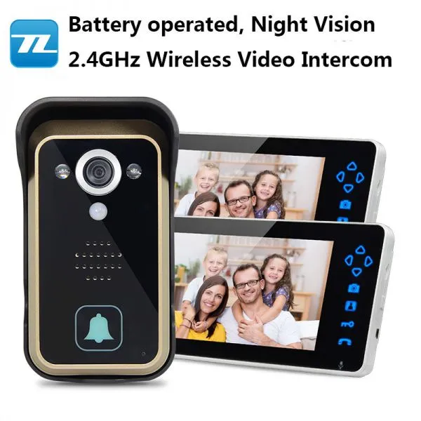 2.4ghz Digital Wireless Intercom Video Door Phone Battery Video Doorbell TL-A700A