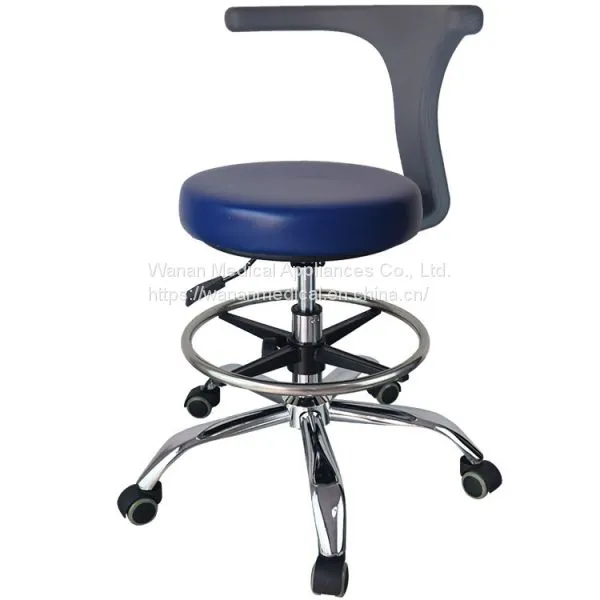 Factory Wholesale Backrest Adjustable Antistatic With Wheels and Footring PU Leather Dentist Dental Chairs